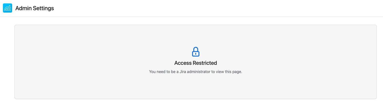 Access denied screen shown to non-admin users