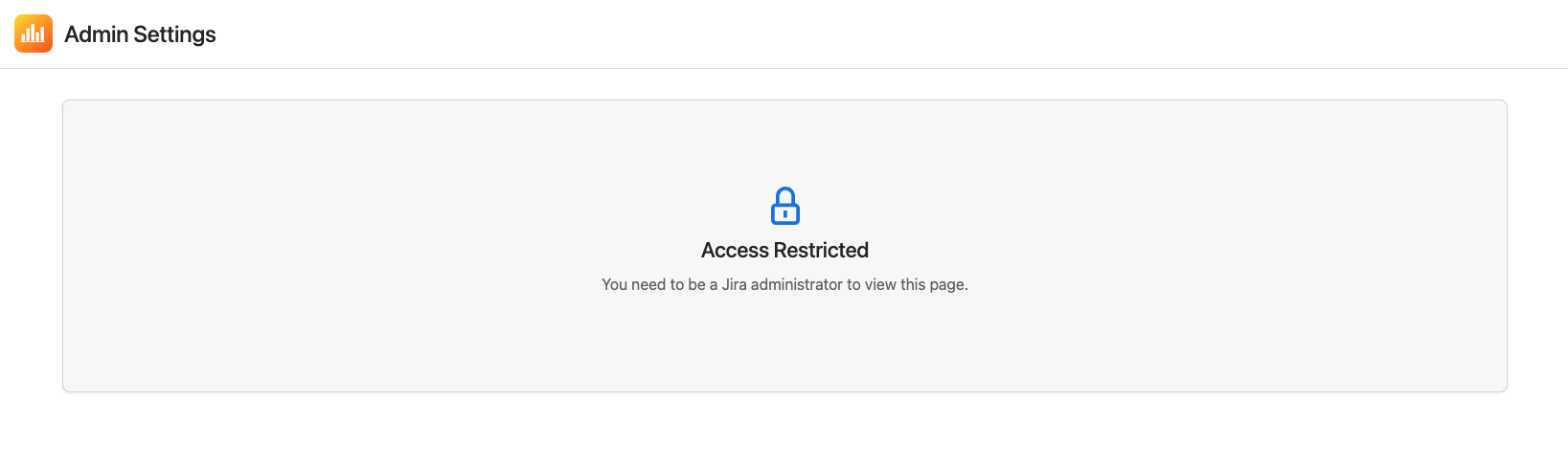 Access denied screen shown to non-admin users