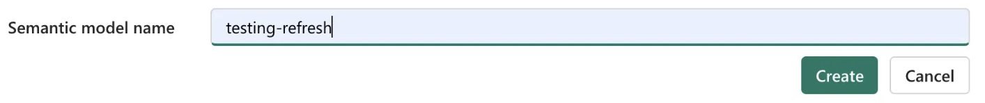 Create Semantic Model dialog